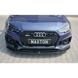 Накладка сплиттер на передний бампер Вариант2 на Audi RS4 B9